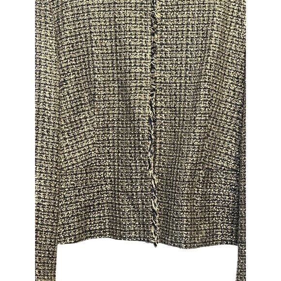 Van Heusen Studio Women Tweed Jacket XXL Black & White Raw Edges Preppy Office - Picture 4 of 16